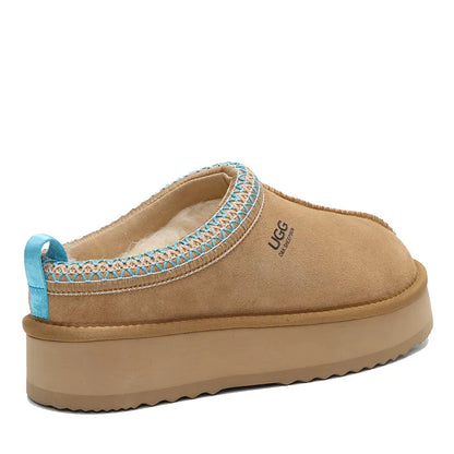 Platinum Tassie Platform Ugg Slippers