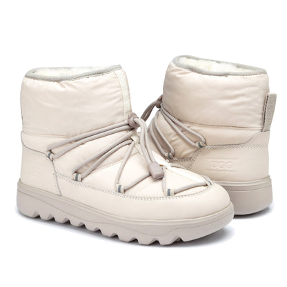 Women’s Dove Australian UGG boots in soft suede with genuine sheepskin lining, warm and comfortable winter style for everyday wear