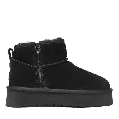 Platform Zip Uggs womens platform ankle ugg boots with zip in black view 11