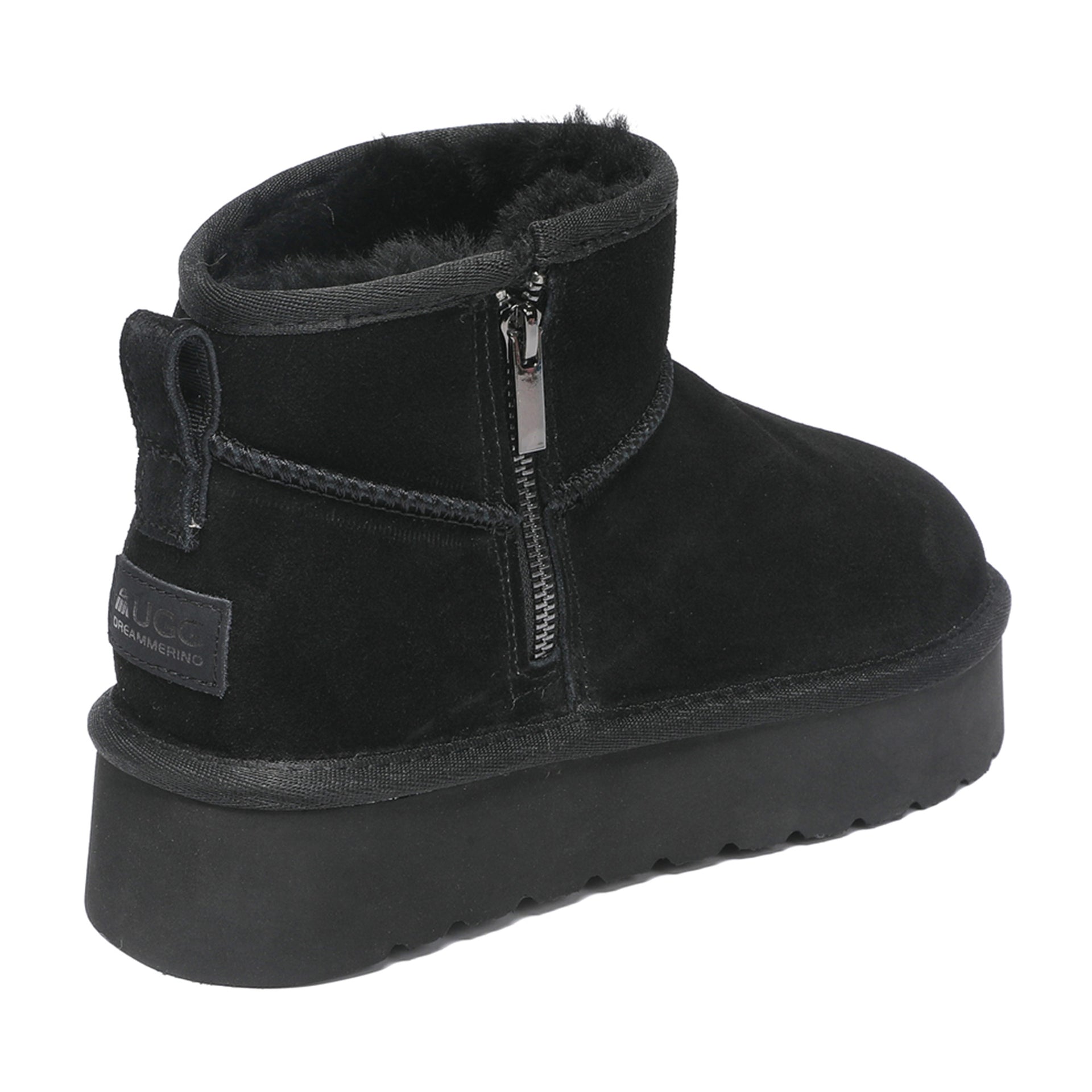 Platform Zip Uggs womens platform ankle ugg boots with zip in black view 13