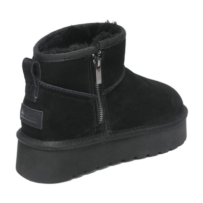 Platform Zip Uggs womens platform ankle ugg boots with zip in black view 13