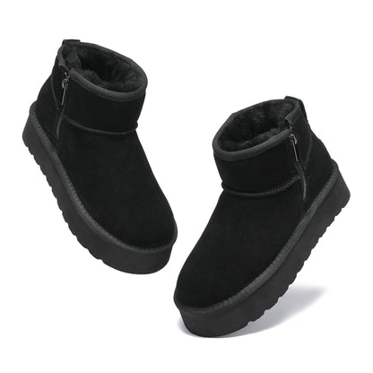 Platform Zip Uggs womens platform ankle ugg boots with zip in black view 14