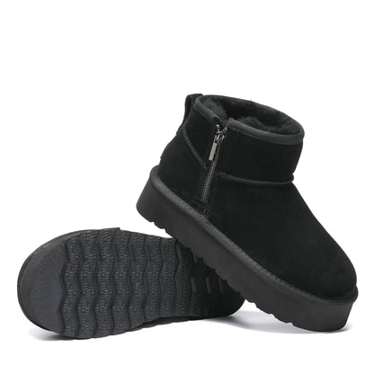 Platform Zip Uggs womens platform ankle ugg boots with zip in black view 15