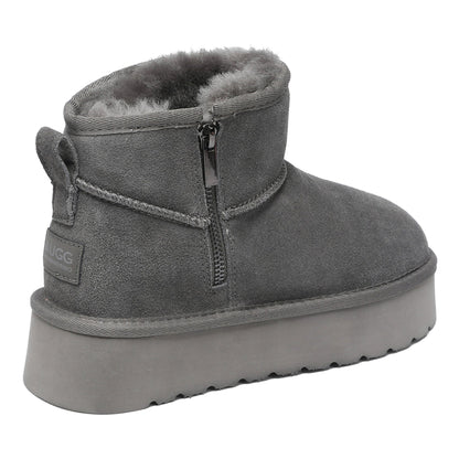 Platform Zip Uggs womens platform ankle ugg boots with zip in grey view 8