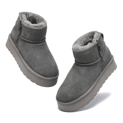 Platform Zip Uggs womens platform ankle ugg boots with zip in grey view 9