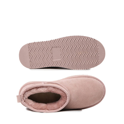 Platinum Mini Suede Platform Ugg Boots